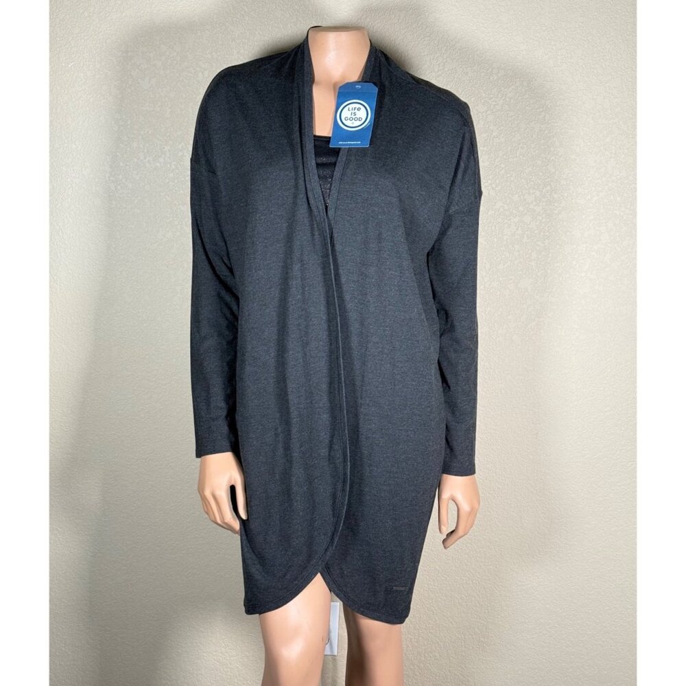 NWT Life Is Good Open Front Cardigan in Charcoal Gray